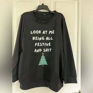 Black Ugly Christmas Festive Graphic Sweatshirt